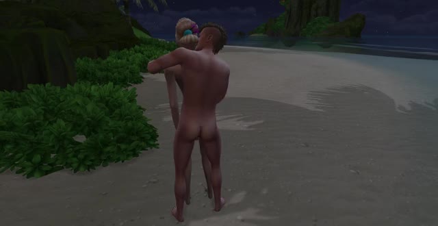 The Sims™ 4 My boi meeting a random Sim on the beach XD