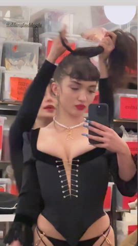 actress big tits brunette celebrity cleavage natural tits gif