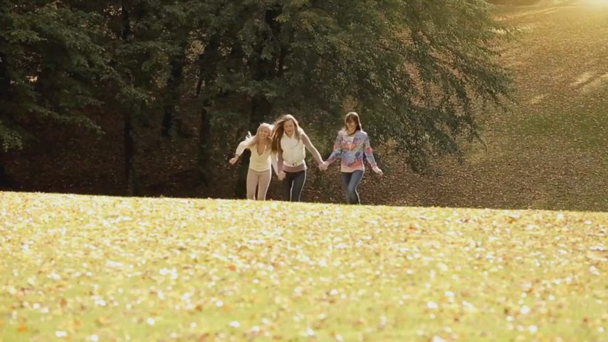 Three angels frolic in the park - a naughty trio