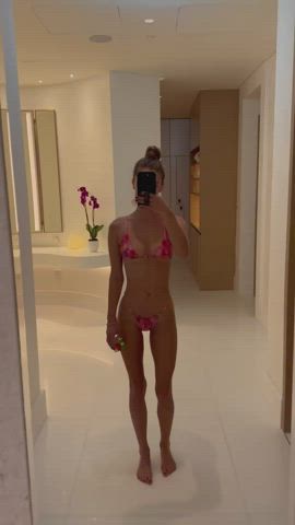 ass bikini celebrity cleavage legs model natural tits nina agdal small tits gif