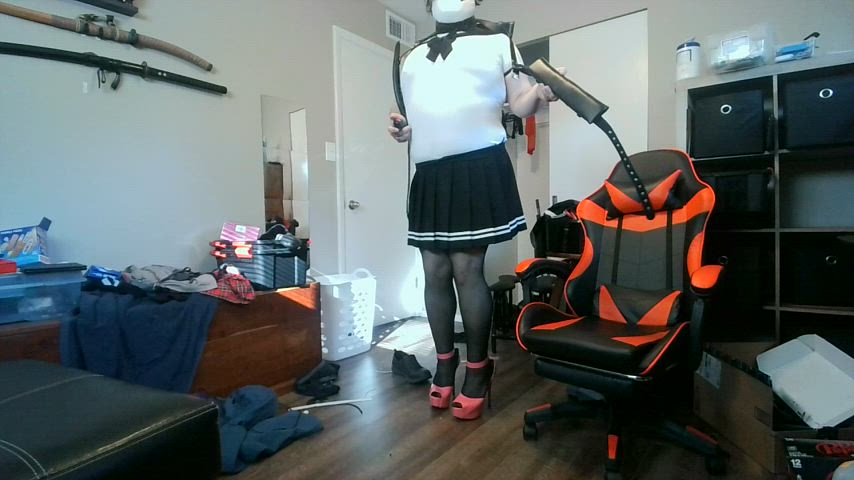 Heels Sissy Skirt gif