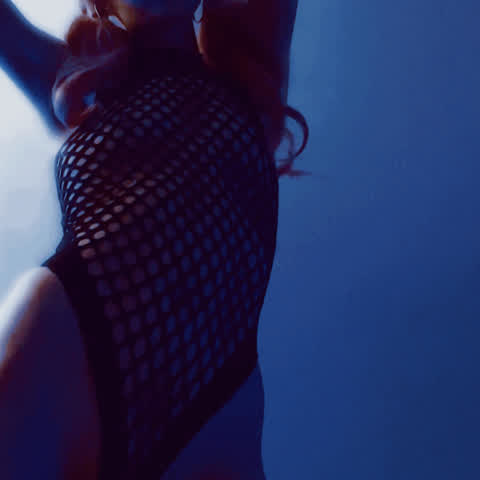 dancing fishnet myfreecams onlyfans pink ponytail pornstar small tits tits gif
