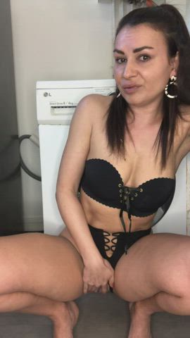 amateur brunette hotwife lingerie milf masturbating onlyfans pussy gif