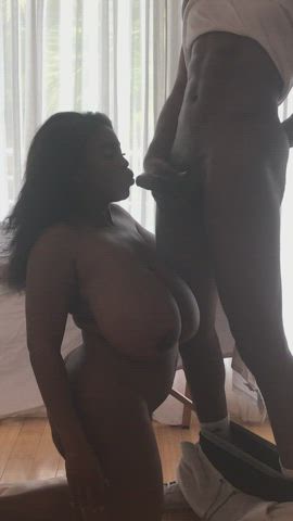 Big Tits Blowjob Boobs Busty Ebony Huge Tits Tits gif