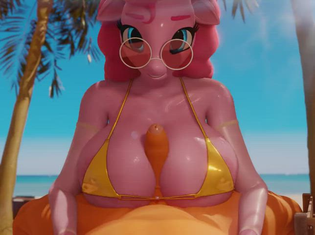animation beach big tits cartoon glasses outdoor sfm swimsuit tit fuck gif