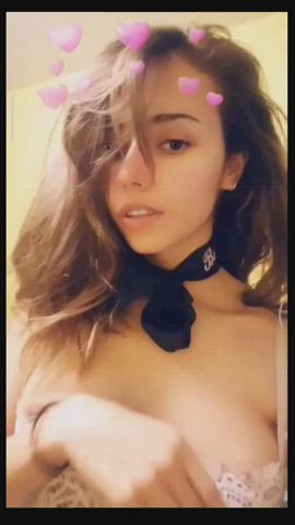 ASMR Babe Boobs Homemade Lingerie Petite Solo Tease gif