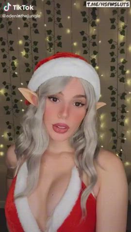 amateur blowjob christmas cosplay cum on ass elf natural tits small tits teen gif