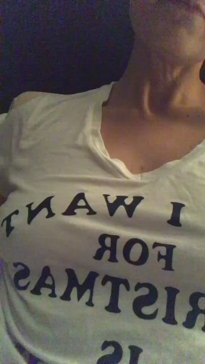 Flashing MILF Natural Tits gif