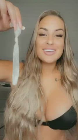 condom cum femdom mistress onlyfans strap on tease gif