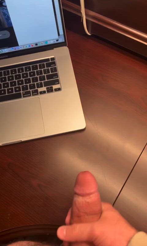 Cumming on my desk because I like the contrast