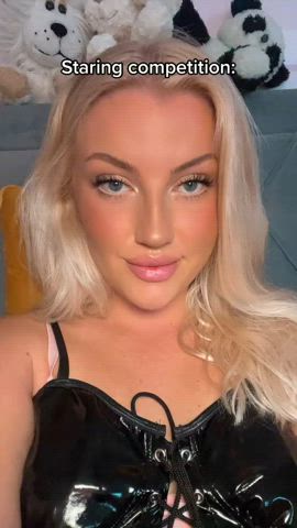 blonde blue eyes elsathora eye contact face fuck facial onlyfans spit on face teen