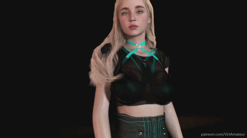 3D Blonde Teen VR gif