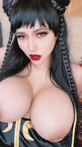 Aria Big Tits Bouncing Tits Cosplay OnlyFans gif