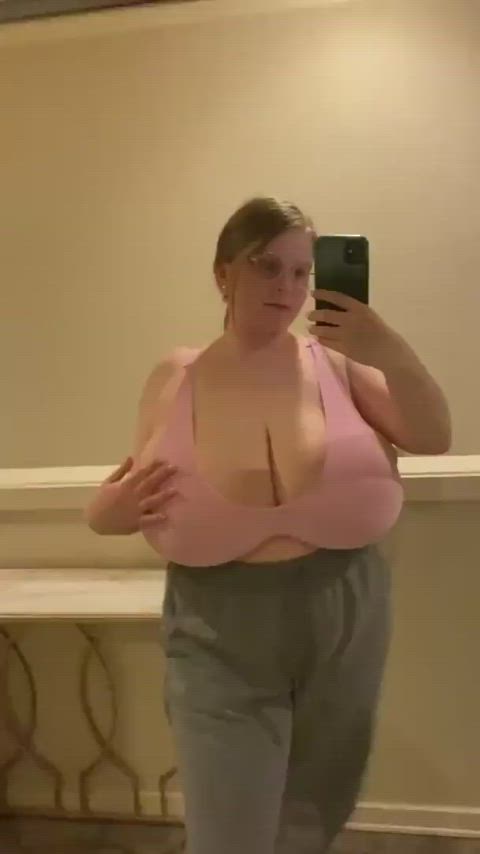 amateur bbw big tits chubby natural tits public tits gif