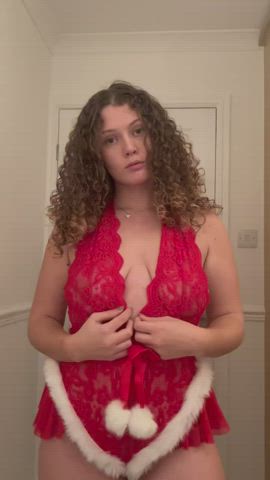 boobs christmas curly hair gif