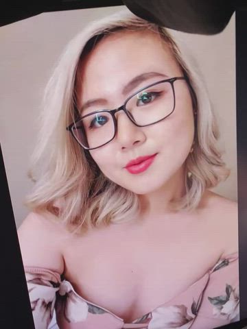 asian bukkake busty cute glasses huge load nerd pretty short hair tribute gif