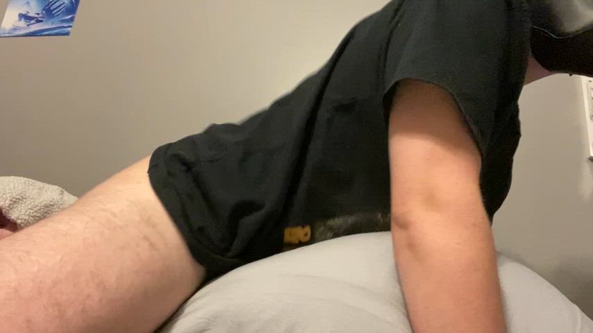 chubby ftm humping pillow humping puppy teen trans man gif