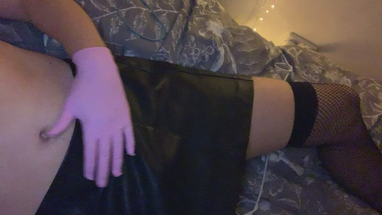 Fishnet Latex Gloves Sissy Tease gif