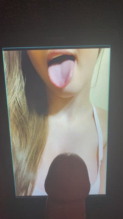 I couldn’t resist that tongue and those big tits