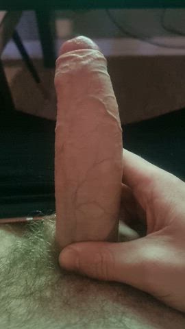 big dick british cock hairy male masturbation solo uncut veiny gif