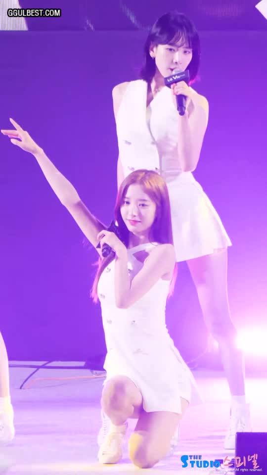 WJSN BONA white sleeveless dress .gif