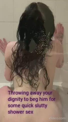 ass caption shower t-girl trans gif