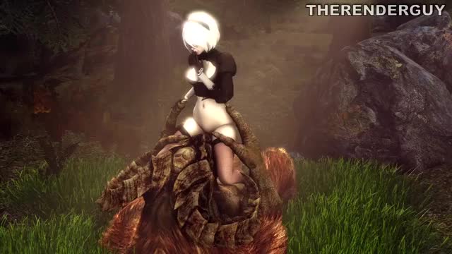 Yorha 2B eaten by a Taurus demon