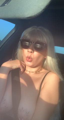 I love driving around with my tits out