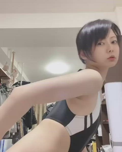 asian fit swimsuit gif