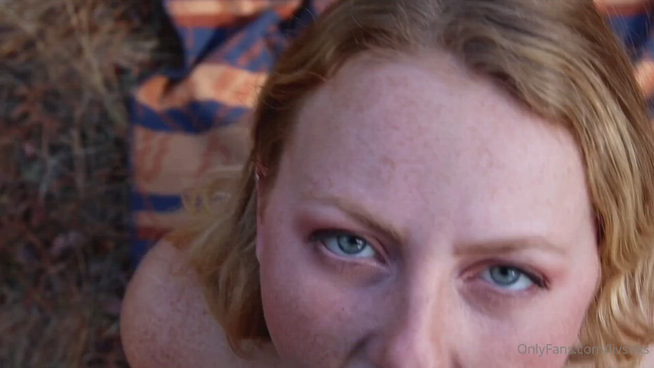 Blonde Blowjob Blue Eyes Outdoor gif