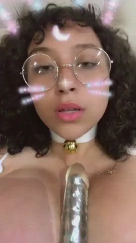 Big Tits Bouncing Tits Dildo Sucking gif