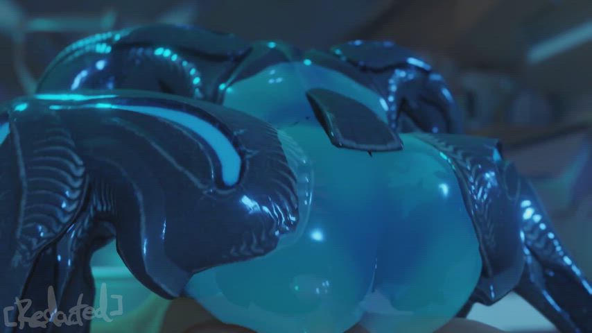 Dark Samus - the evil intergalict slime rides cock for nutritious cum (Redacted,