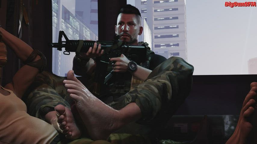 Gay 3D Footjob Army gif