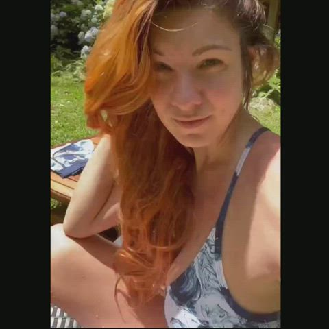 big tits bikini brazilian celebrity cleavage redhead gif