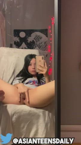 18 years old amateur asian cute fingering mirror onlyfans teen tiktok gif