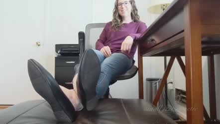 Coworker Feet Foot Fetish Jeans Shoes gif