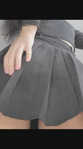 anal ass asshole butt plug fishnet skirt upskirt gif