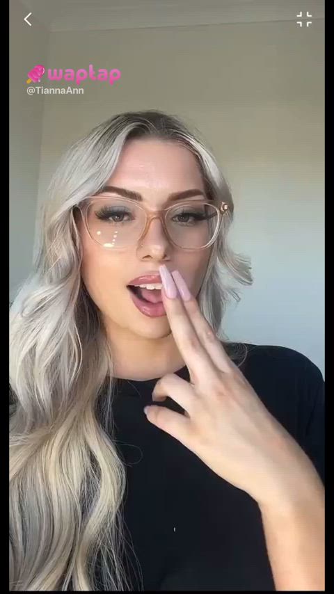 big tits blonde boobs glasses naked natural tits nerd onlyfans tiktok tits gif