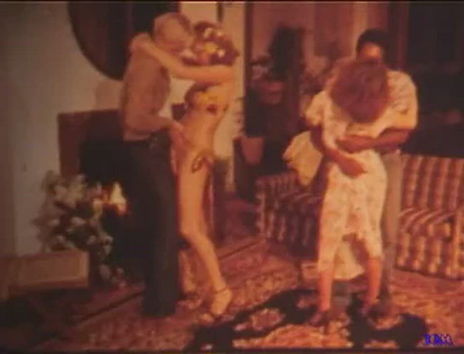 Blowjob Group Redhead Vintage gif