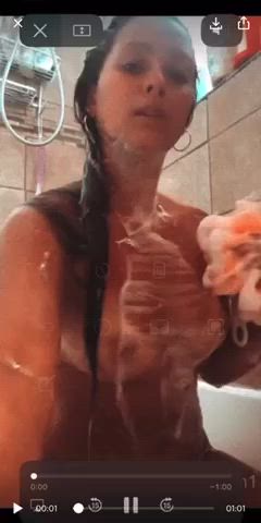 shaved pussy shower soapy gif