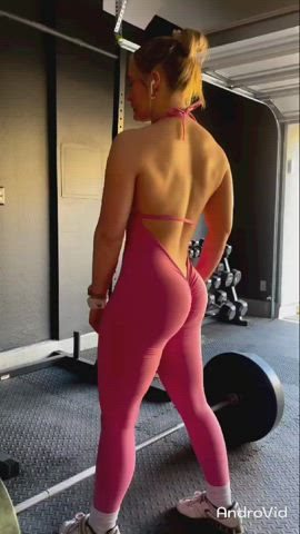 ass big ass body bodybuilder bodysuit clothed fitness gym sport tight gif
