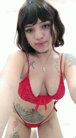Kinky Latina Lingerie Tattoo Teen Tits gif