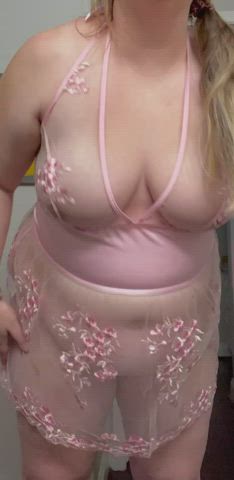 bbw bouncing tits chubby huge tits lingerie natural tits gif