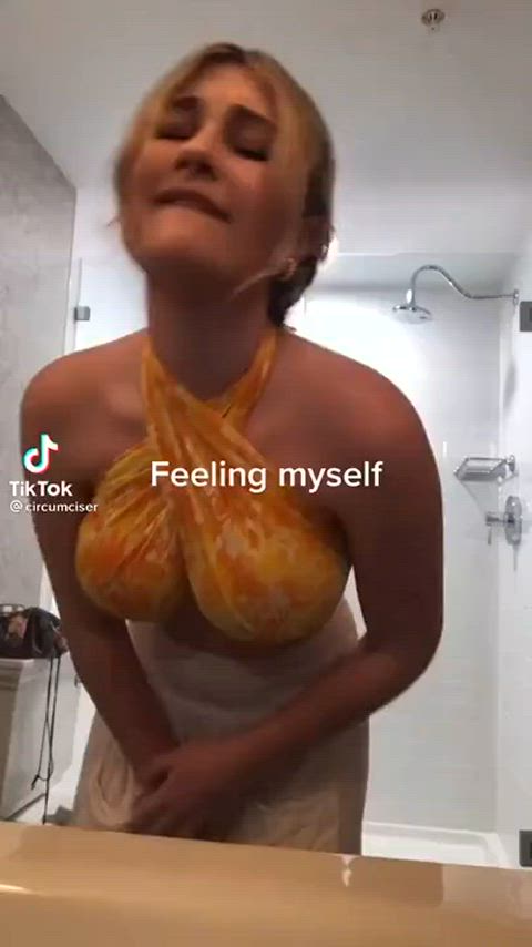 18 years old babe boobs girls homemade pretty sensual teasing teen tiktok gif