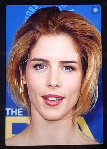 Emily Bett Rickards cumtribute , huge cum load , massive cumfacial