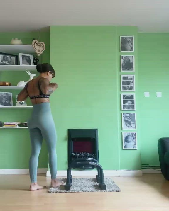 Fitness Muscular Girl Workout gif