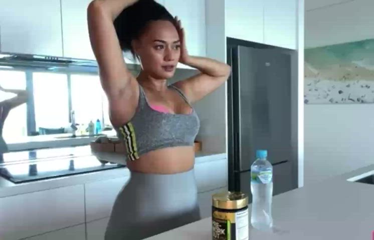 Asian Ponytail Workout gif