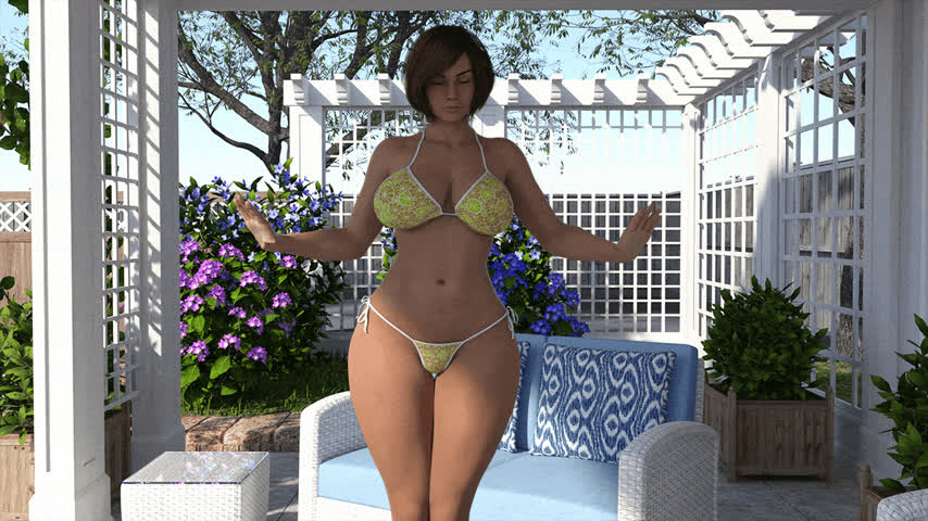 3D Big Tits Bikini Dancing Gamer Girl gif