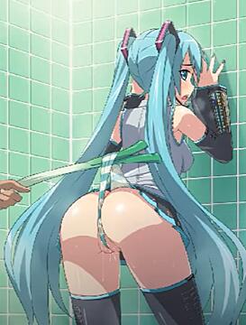 Miku having her panties tugged