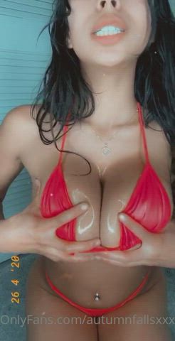 latina oiled tits gif